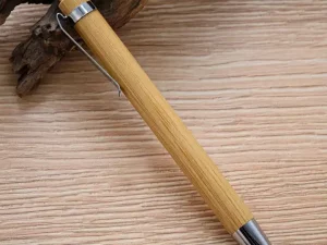 Engraved Bamboo Wooden Retractable Ballpoint Pen – Eco-Friendly & Customizable Gift ( 6 Pieces)