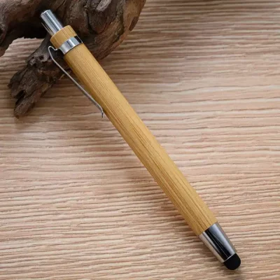 Engraved Bamboo Wooden Retractable Ballpoint Pen – Eco-Friendly & Customizable Gift ( 6 Pieces)