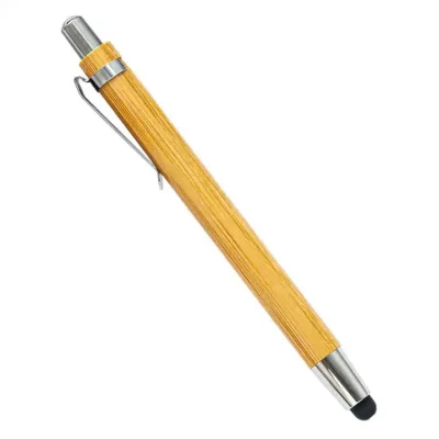 Engraved Bamboo Wooden Retractable Ballpoint Pen – Eco-Friendly & Customizable Gift ( 6 Pieces) - Image 2