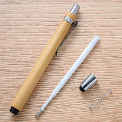Engraved Bamboo Wooden Retractable Ballpoint Pen – Eco-Friendly & Customizable Gift ( 6 Pieces) - Image 3