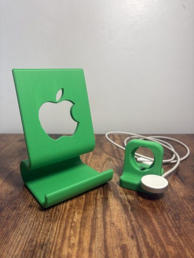 Declutter your desk or nightstand with this sleek 2-in-1 stand for your iPhone and Apple Watch. Designed for daily use, it keeps your devices upright, organized, and easy to charge — all in one place.