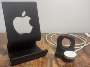 Declutter your desk or nightstand with this sleek 2-in-1 stand for your iPhone and Apple Watch. Designed for daily use, it keeps your devices upright, organized, and easy to charge — all in one place.