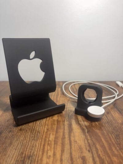 Declutter your desk or nightstand with this sleek 2-in-1 stand for your iPhone and Apple Watch. Designed for daily use, it keeps your devices upright, organized, and easy to charge — all in one place.