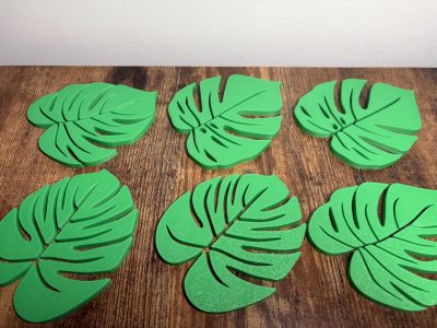 Set of 6 Monstera Leaf Coasters – Tropical Elegance for Your Home