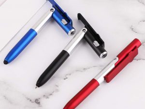 5 in 1 function light pen touch pen with phone holder pen