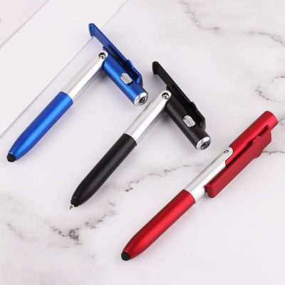 5 in 1 function light pen touch pen with phone holder pen