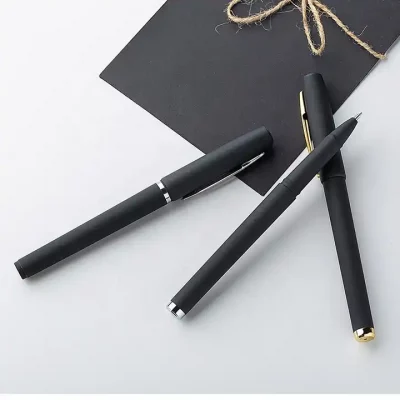 Rubber Coated Black and Gold Cozy Soft Touch Gel Pen – Free Custom Engraving Included - Image 5