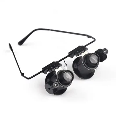 LED Illuminated Double Eye Jeweler Watch Repair Magnifying Glasses Head Magnifier Loupe - Image 2