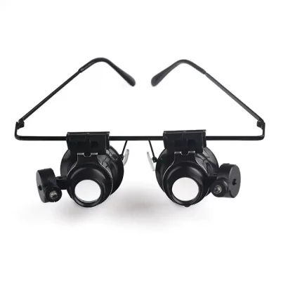 LED Illuminated Double Eye Jeweler Watch Repair Magnifying Glasses Head Magnifier Loupe - Image 3