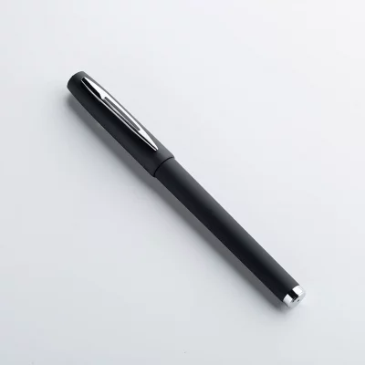 Rubber Coated Black and Gold Cozy Soft Touch Gel Pen – Free Custom Engraving Included - Image 3