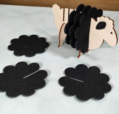Set de Sous-Verres en Bois Forme Mouton – Découpe Laser Unique | Cadeau Déco Rustique pour Maison ou Bureau - Image 9