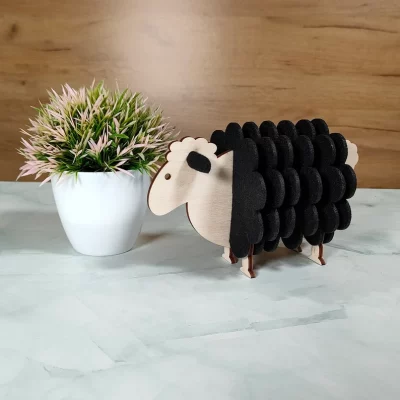 Set de Sous-Verres en Bois Forme Mouton – Découpe Laser Unique | Cadeau Déco Rustique pour Maison ou Bureau - Image 14