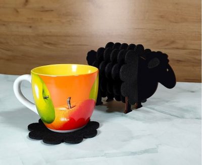 Set de Sous-Verres en Bois Forme Mouton – Découpe Laser Unique | Cadeau Déco Rustique pour Maison ou Bureau - Image 7