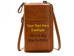 leather crossbody bag multifunctional large capacity shoulder purses zipper closure fashionable short phone5