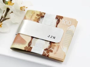 Looking for the perfect gift for him? This Stainless Steel Slim Money Clip with Leather offers a blend of modern style and practical function