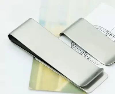 Stainless Steel Slim Money Clip – Credit Card & Cash Holder with Leather | Engraved Personalized Gift for Men - Image 5