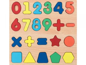 Wooden Alphabet & Number Board – Montessori 3D Puzzle for Kids