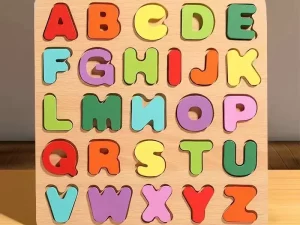 Alternative view of Wooden Alphabet & Number Puzzle Board – Montessori 3D Educational Toy for Kids