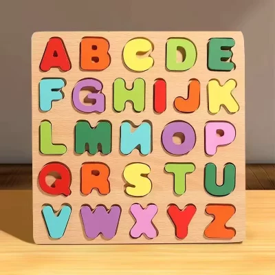 Wooden Alphabet & Number Puzzle Board – Montessori 3D Educational Toy for Kids - Image 2